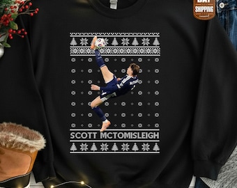 Scott McTominay Ugly Christmas Sweater, Overhead Kick Football Lovers Printed Sweatshirt, Funny Festive McTomisleigh Scottish Football Gift
