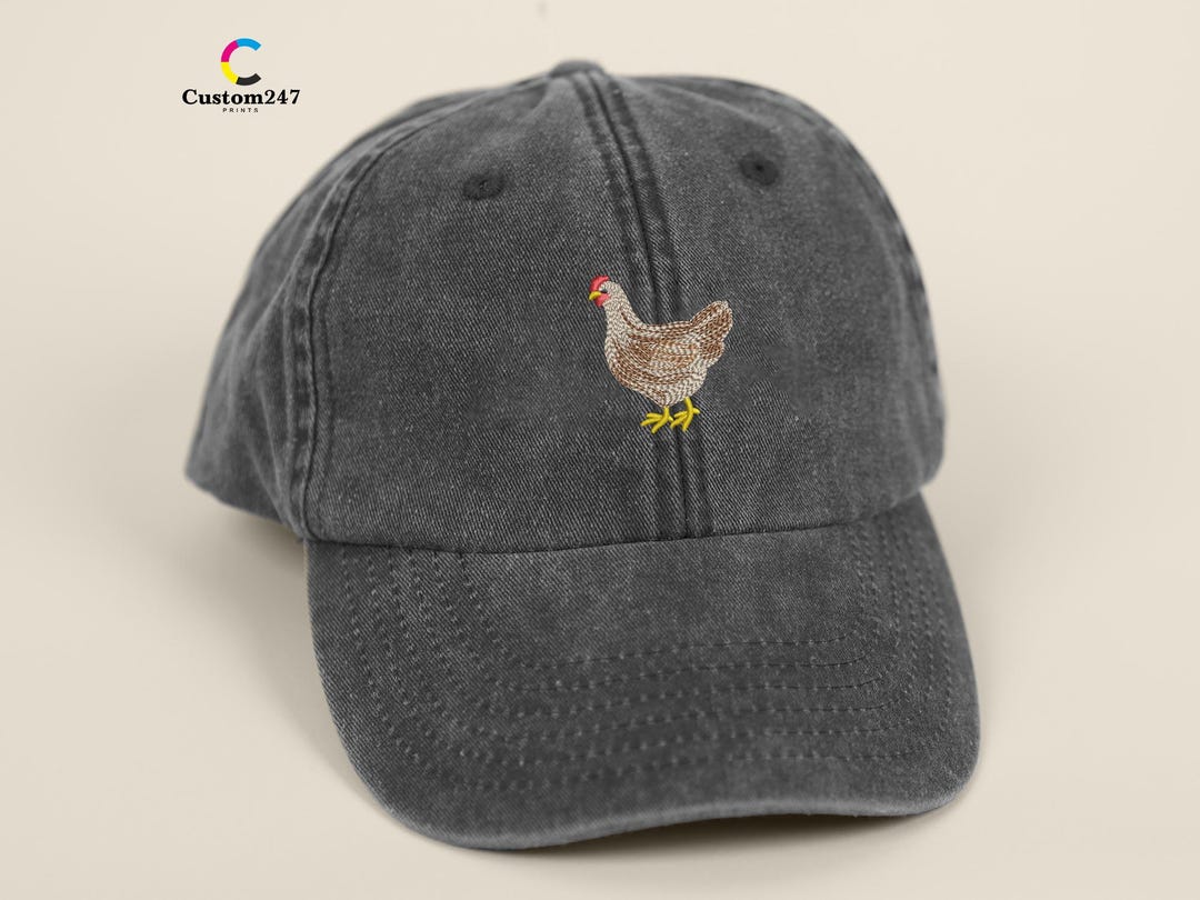Chicken Embroidered Hat, Vintage Chicken Baseball Dad Cap, Funny Farm ...