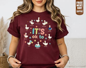 It’s Ok To Be Different Autism Goose Shirt, Special Education Teacher T-Shirt Gifts, Autism Acceptance Printed Shirt, Neurodiversity Tee