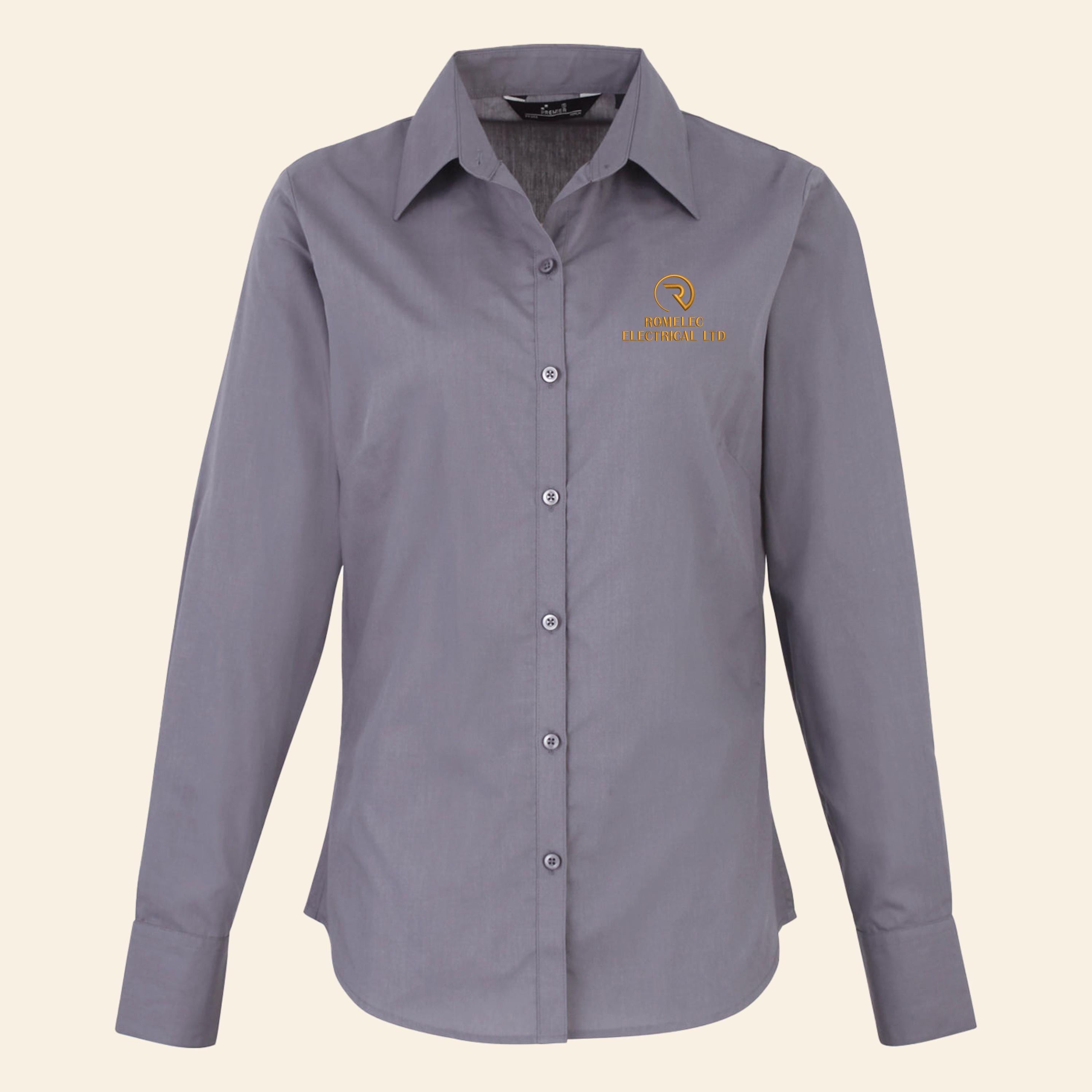 Custom Embroidered Long Sleeve Blouse, Personalised Text/logo Work ...