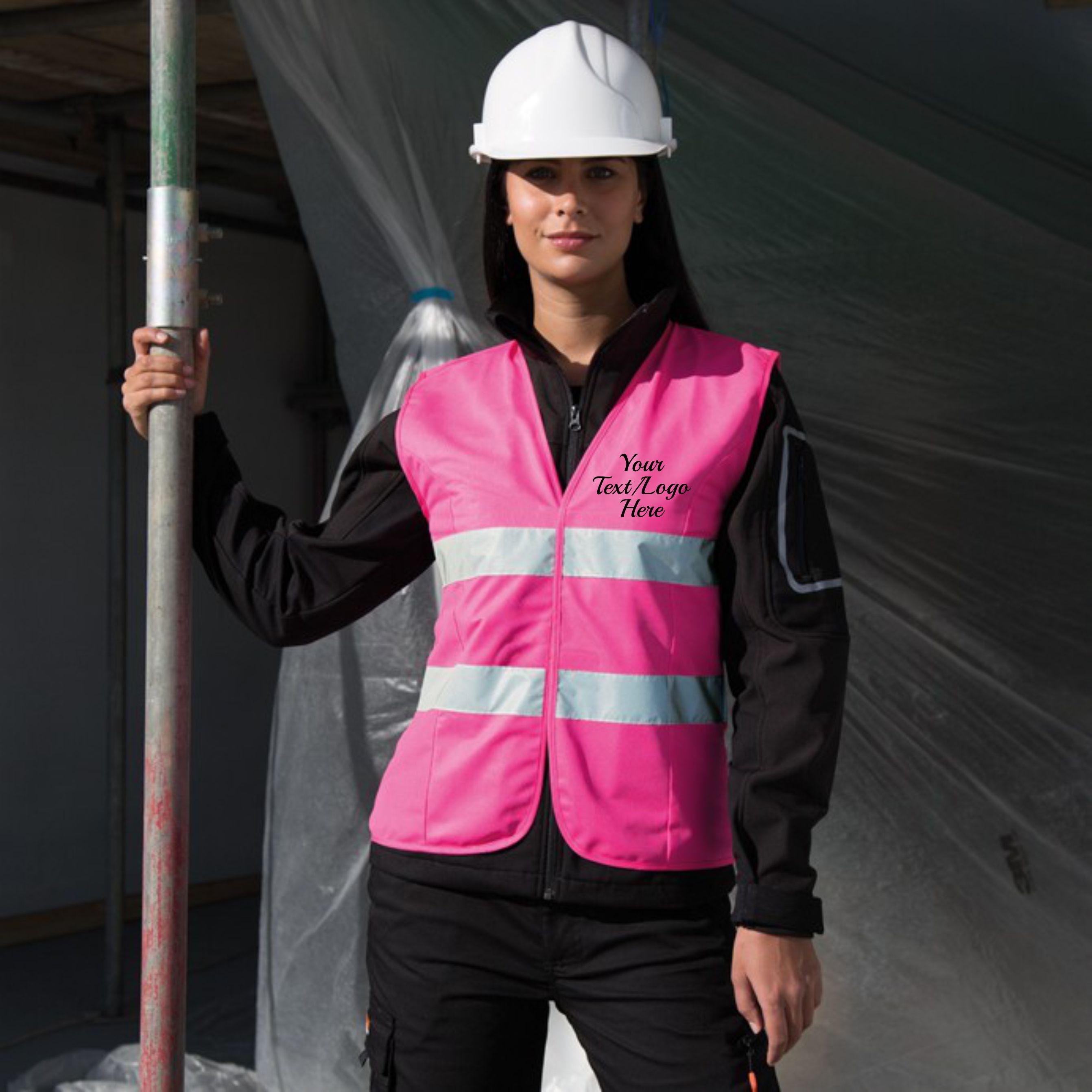 Personalised Hi Vis Safety Vest Jackets, Custom Text or Logo Printed ...