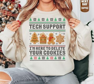 Sweat à Capuche Unisexe Geek IT - Message "I'm Here To Delete Noël" - Cadeau Humoristique Pour Informaticien, Admin Système - Fabriqué En Allemagne