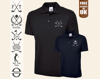 Polos de golf con monograma bordado personalizado, polos de golf con iniciales personalizadas, polos de golf para hombre con eslogan, regalo para golfistas, regalo de San Valentín