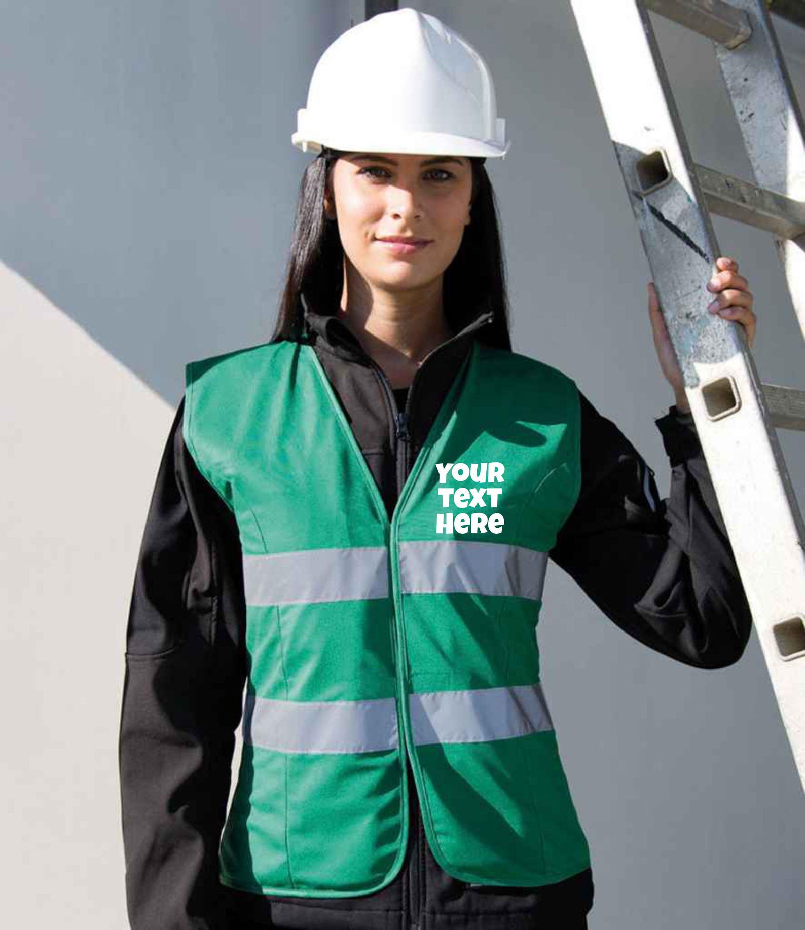 Personalised Hi Vis Safety Vest Jackets, Custom Text or Logo Printed ...