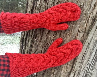 Best Seller Red Twilight Bella Swan Mittens - Look alike - hand knitted