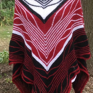 Butterfly Papillon Shawl Scarf hand knitted Wearable Art Triangle Scarf Art Shawl