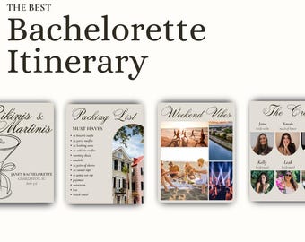 PLANTILLA PARA DESPEDIDA DE SOLTERA / Planificador digital para despedida de soltera, plantilla editable de Canva, planificador de fin de semana, itinerario minimalista para despedida de soltera