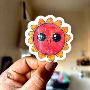Leuke sticker met zonneschijnbloem