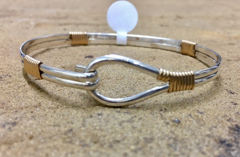 Classic Loop Wire Wrapped Bracelet Sterling Silver with 14 Kt GF Bindings