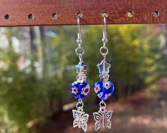 Beaded Butterfly Earrings