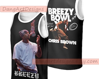 Chris Brown Breezy Bowl XX 2025 Jersey: Sleeveless V-Neck Tank Top