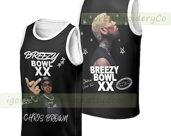Chris Brown Breezy Bowl XX 2025 Jersey: Sleeveless V-Neck Tank Top