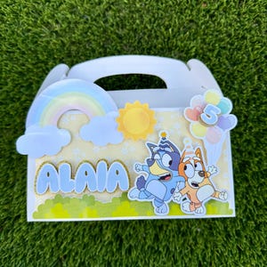 Personalized Bluey & Bingo Party Favor Gable Box
