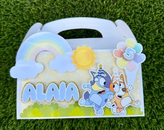 Personalized Bluey & Bingo Party Favor Gable Box