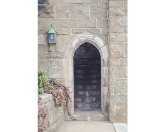 Photograph of Stone Archway and Staircase at Wellesley College, Ready to Frame Wellesley Wall Art for Alum or Graduation Gift