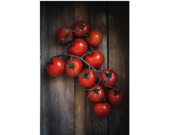 Photograph of Red Tomatoes for Rustic Farmhouse Decor, Kitchen Wall Art, Food Photograph for Kitchen and Dining Room Home Staging