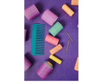 Hair and Beauty Salon Decor Photograph Print of 80s Hair Rollers, Bathroom Wall Decor, Hair Stylist Gift, Neon Colors 80s Retro Room Decor