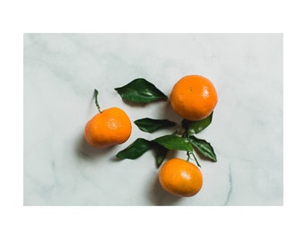 Minimal Modern Fruit Photograph of Clementines, Home Staging Art, Citrus Fruit Kitchen and Dining Room Wall Art, Food and Fruit Photograph