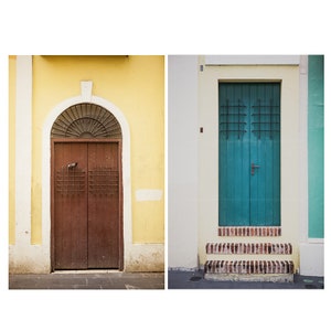 Puerto Rico Art Prints Old San Juan Doors Photo Set of 6 Door Photographs Colorful Living Room Wall Art Entryway Large Gallery Art image 5