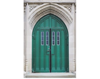 Wellesley Wall Art, Founders Hall Gothic Green Door Photograph, Wellesley Alumnae Gift, Graduation Gift, Ready to Frame New England Art