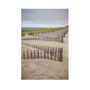 Photograph of Nauset Beach Fence and Sand Dunes as Cape Cod Art, Ready to Frame Beach House Large Wall Art and Home Staging Art Beach Idea