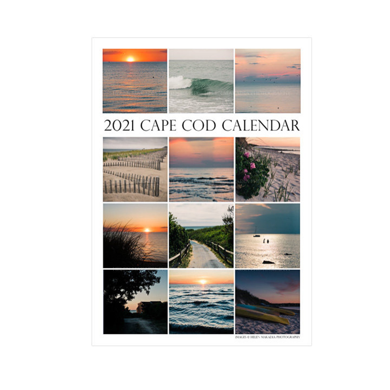 2021 Cape Cod Desktop Calendar Beach Calendar Desk Beach Etsy