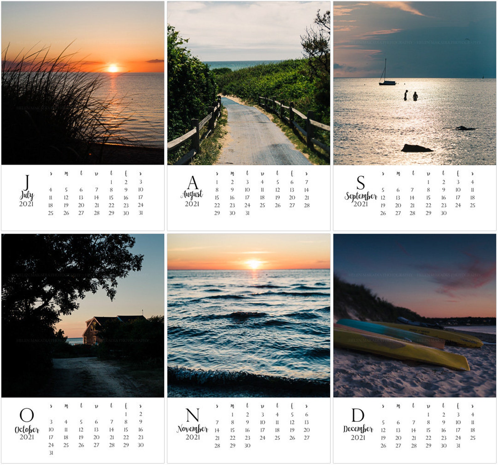 2021-cape-cod-desktop-calendar-beach-calendar-desk-beach-etsy