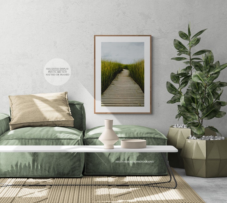 Wellfleet Boardwalk in Cape Cod, Cape Cod Art, Spa Wall Decor, Seagrass, Nature Print, Large Wall Art for the Home, Calming Wall Art image 2