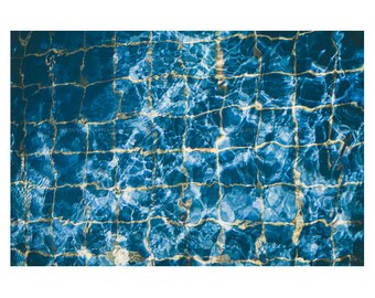 Swimming Pool Blue Water Photograph, Calming Wall Art, Blue and White Art, Beach House Wall Art, Blue Bathroom Art, Coastal Wall Art