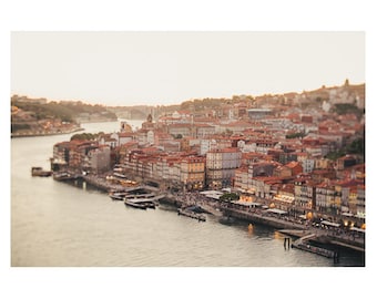 Photograph of Porto Portugal Skyline at Dusk, Porto Portugal Photograph, Travel Photography, Ready to Frame Horizontal Wall Art Print Decor