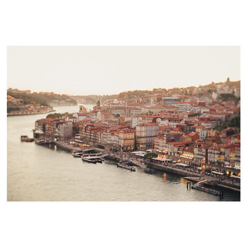 Photograph of Porto Portugal Skyline at Dusk, Porto Portugal Photograph, Travel Photography, Ready to Frame Horizontal Wall Art Print Decor 画像 1