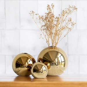 Keramisk bollvas Keramisk kruka Konstgjorda blommor Rund dekorativ vas för bordsdekoration