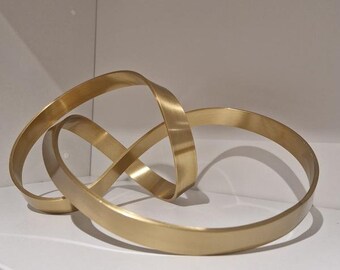 Creative Gold Crafts Knot Golden Line Hollow Out Metal Figurine Winding Rope Decorative Figurines 