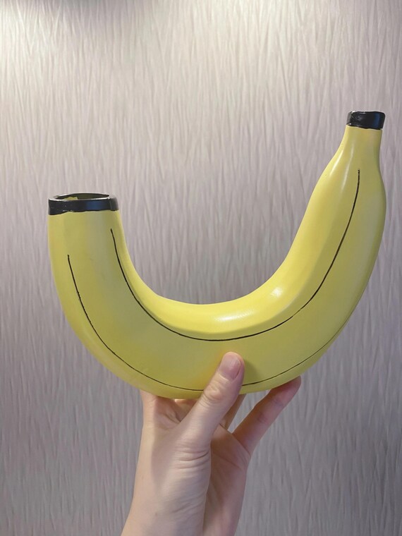 バナナの花瓶、独創的なダブルヘッド樹脂製アート装飾 - Etsy 日本