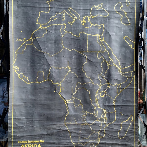 Vintage Chalk Outline School Map of Africa Columbia Series