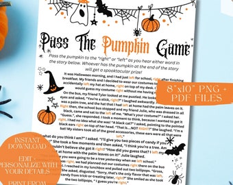 Pass The Pumpkin Game Halloween Printable, Halloween Games, Halloween Activities, Halloween Party, Birthday Party Games, Left Right Game