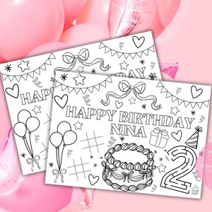 Feuille à colorier pour l'Anniversaire des filles, Coloriage, Anniversaire de noeuds, Deuxième anniversaire de fille, Fête d'anniversaire, Activités d'anniversaire, Anniversaires amusants