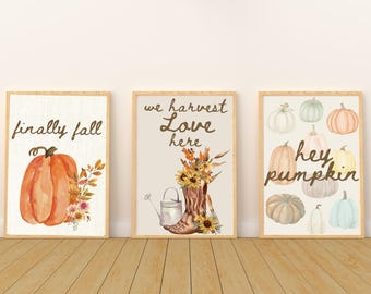 Pumpkin Print Fall Decor, Pumpkin Printable Wall Art, Fall Wall Art, Rustic Fall Print, Autumn Decor, Fall Wall Decor, Vintage Wall Decor