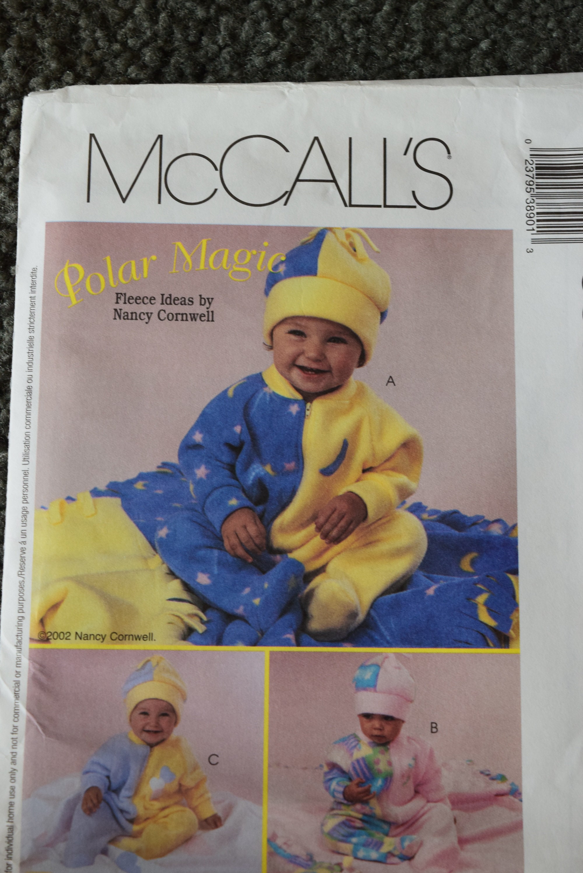 Blankets and Hat S-XL uncut McCalls 3890 Polar Magic Fleece Ideas by Nancy Cornwell  Infant Jumpsuit