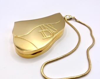Vintage Christian Dior Saddle Bag Lipstick Palette Charm, Unused and Boxed Galliano Era Collectible, 2003