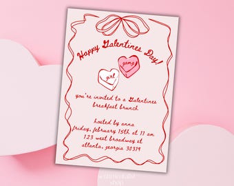 Galentines Brunch/Party Invitation Template - Instant Download