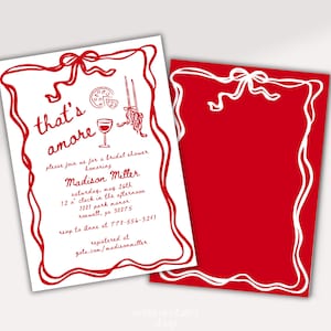 That’s Amore Customizable Bridal Shower Invitation Template - Instant Download