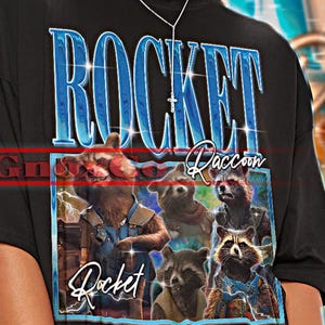 Shirt ROCKET WASBEER, shirt WASBEER meme, grappige t-shirt wasbeer, wasbeer schattige T-shirts, wasbeer retro jaren 90 trui, wasbeer merchandise cadeau #saf