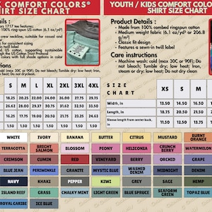 a child's t - shirt size chart for a child's t -