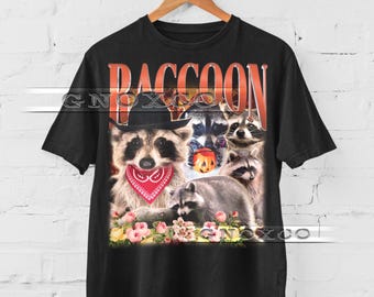ORANGE RACCOON SHIRT, Raccoon Vintage Shirt, Raccoon Funny Tshirt, Raccoon Meme Tees, Raccoon Retro 90s Sweater, Raccoon Merch Gift