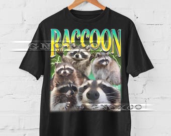 GREEN RACCOON SHIRT, Raccoon Vintage Shirt, Raccoon Funny Tshirt, Raccoon Meme Tees, Raccoon Retro 90s Sweater, Raccoon Merch Gift