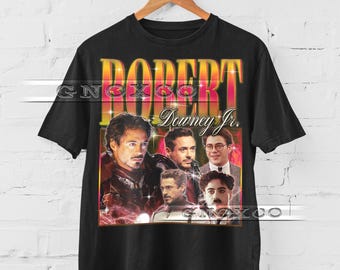 Camiseta vintage de Robert Downey Jr., camiseta homenaje a Robert Downey Jr., camiseta de superhéroe de Robert Downey Jr., suéter retro de los 90 de Robert Downey Jr., #saf