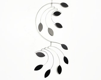 Mobile Art Dream Catcher Style in Black Kinetic Art Sculpture