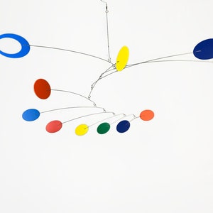 Hanging Mobile Art in Zen Style - Rainbow Mobile for Nursery or Playroom