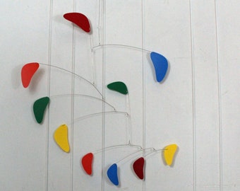 Hanging Mobile Large Sculpture USA in Rang Style Rainbow